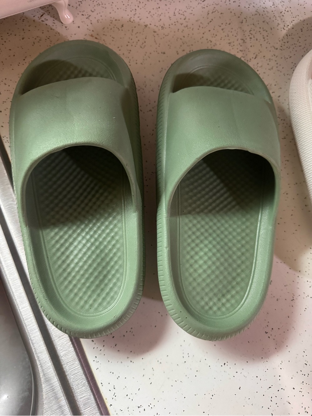Women Slide Sandals in Sage Green